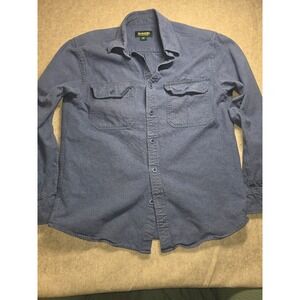 Outdoor Life Mens Blue Flannel Button Down Shirt Medium Long Sleeve Pockets